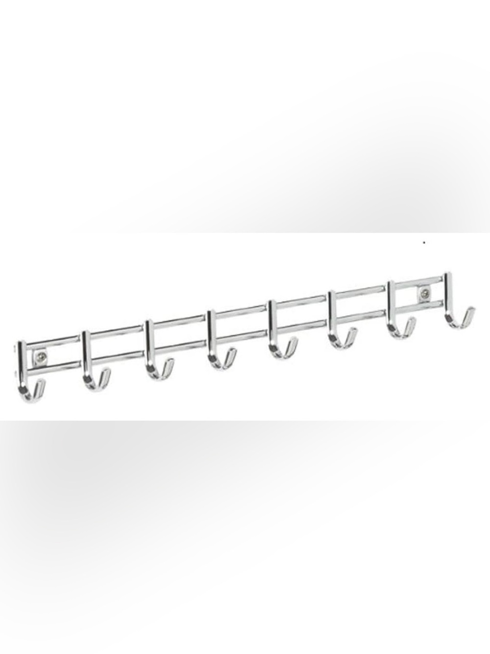 Chrome Double Rail Wall Hooks - Silver